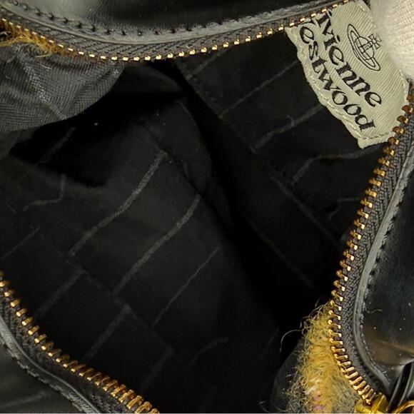 Vivienne Westwood Orb Wool Mini Chain Bag Plaid Gold Hardware - Picture 9 of 9